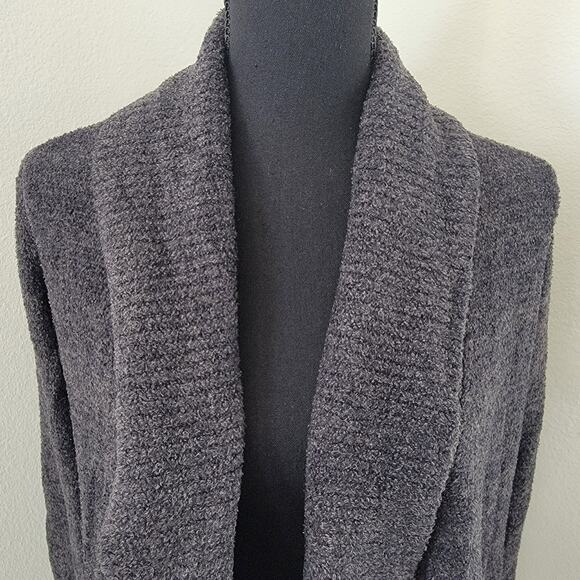 Barefoot‎ Dreams CozyChic Lite Gray Wrap Open Front Cardigan Sz XS / Small - Picture 5 of 14